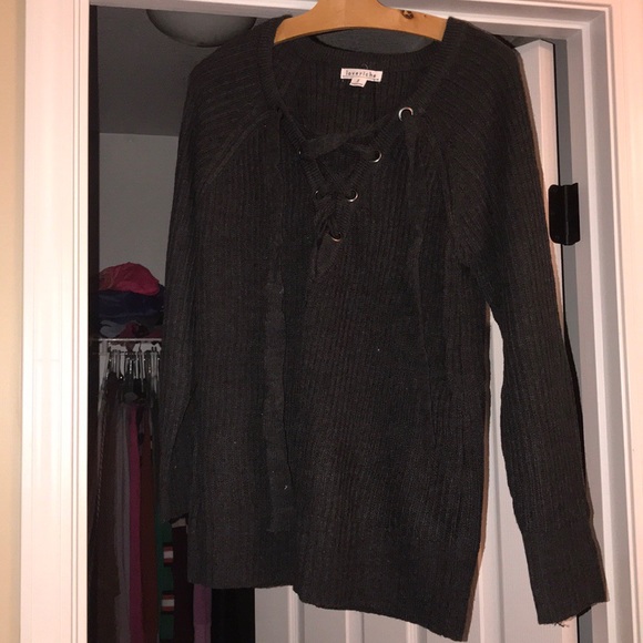 Lace Up Sweater - Picture 2 of 3